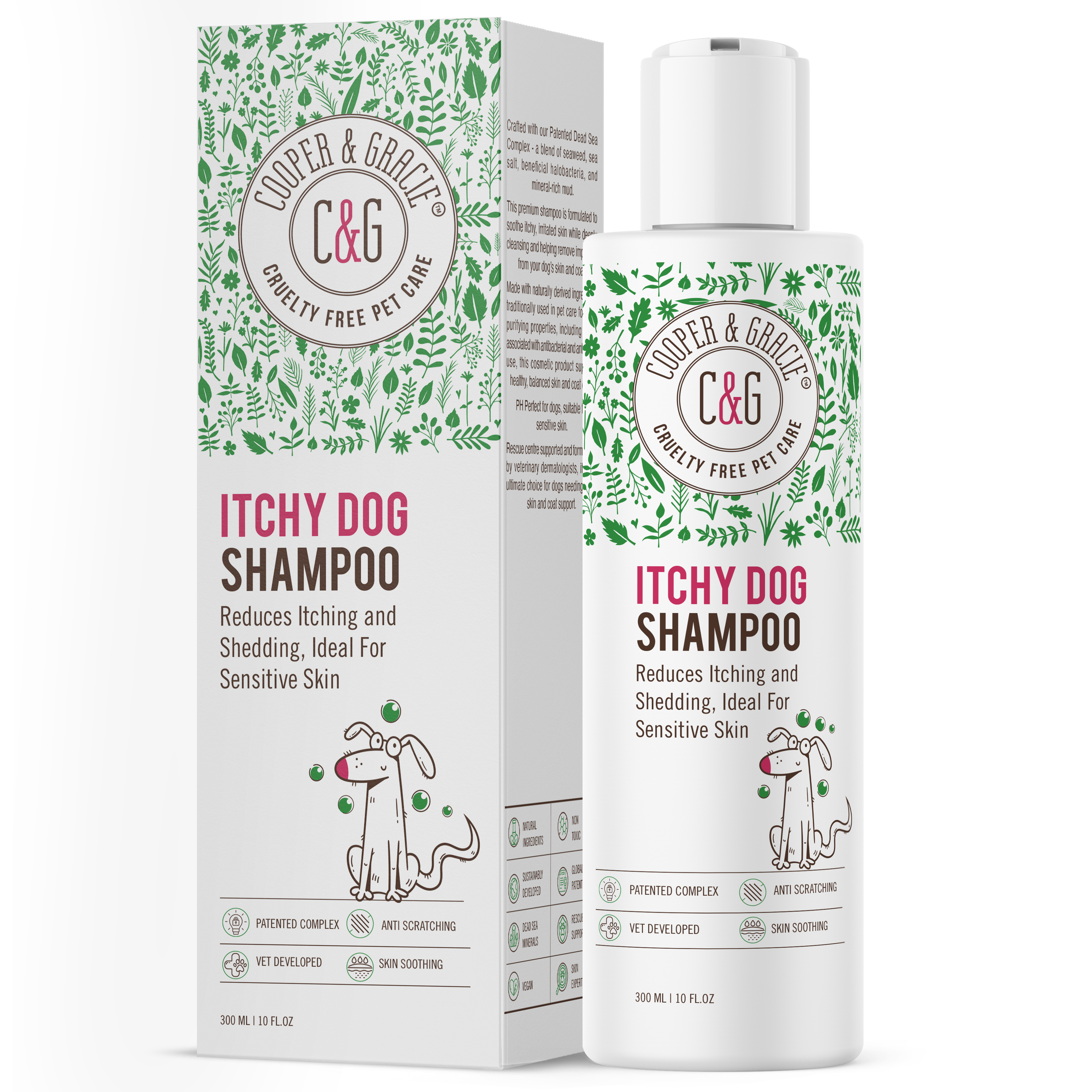 Dead Sea Itchy Dog Shampoo – 300ml | Anti-Itch, Antibacterial & Antifungal