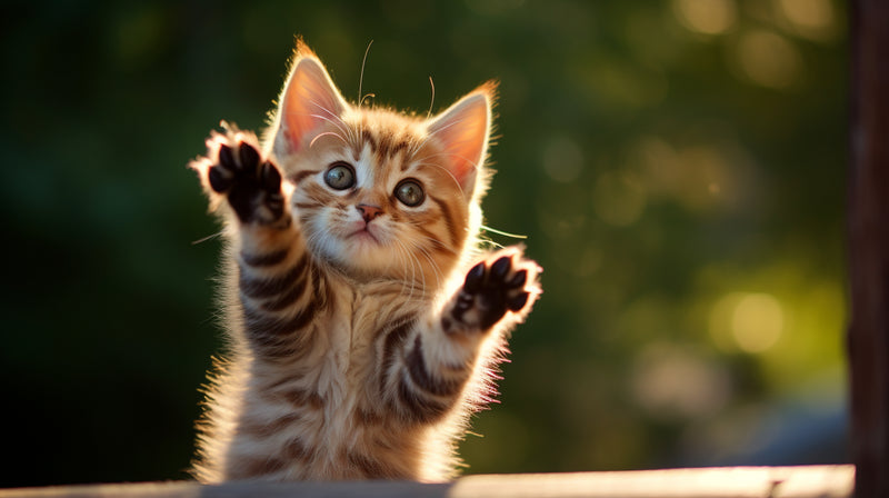 a cute kitten reaching out with it's paws