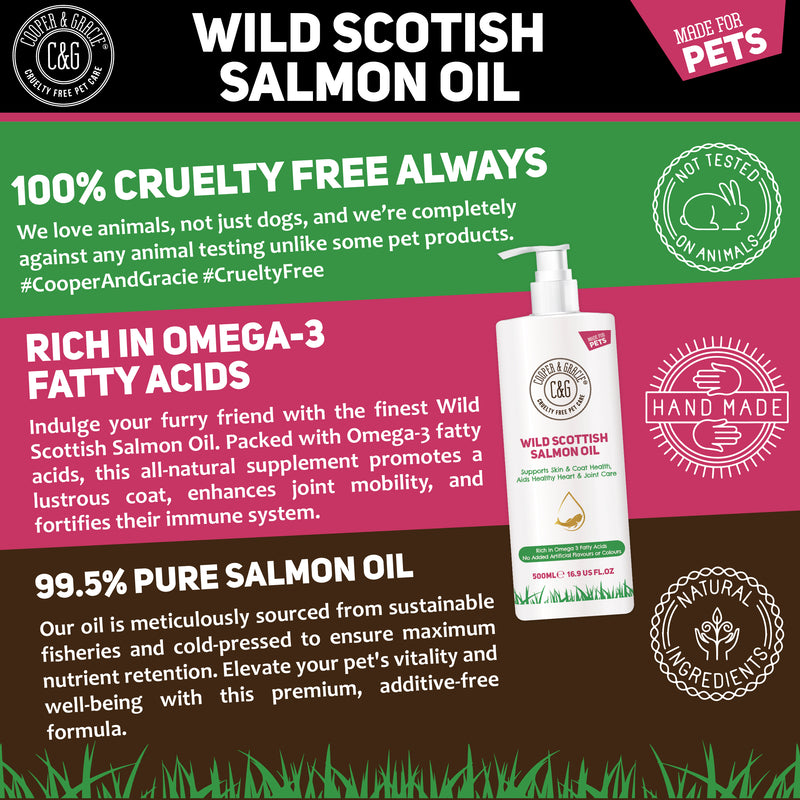 Wild Scottish Salmon Oil for Dogs, Puppy, Cats & Pets