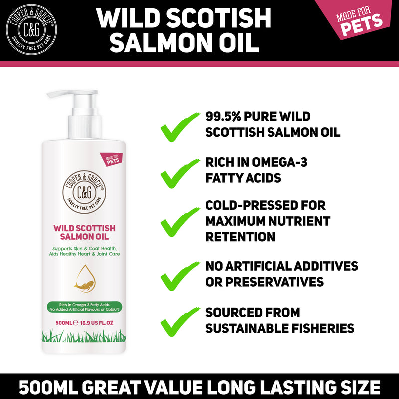 Wild Scottish Salmon Oil for Dogs, Puppy, Cats & Pets