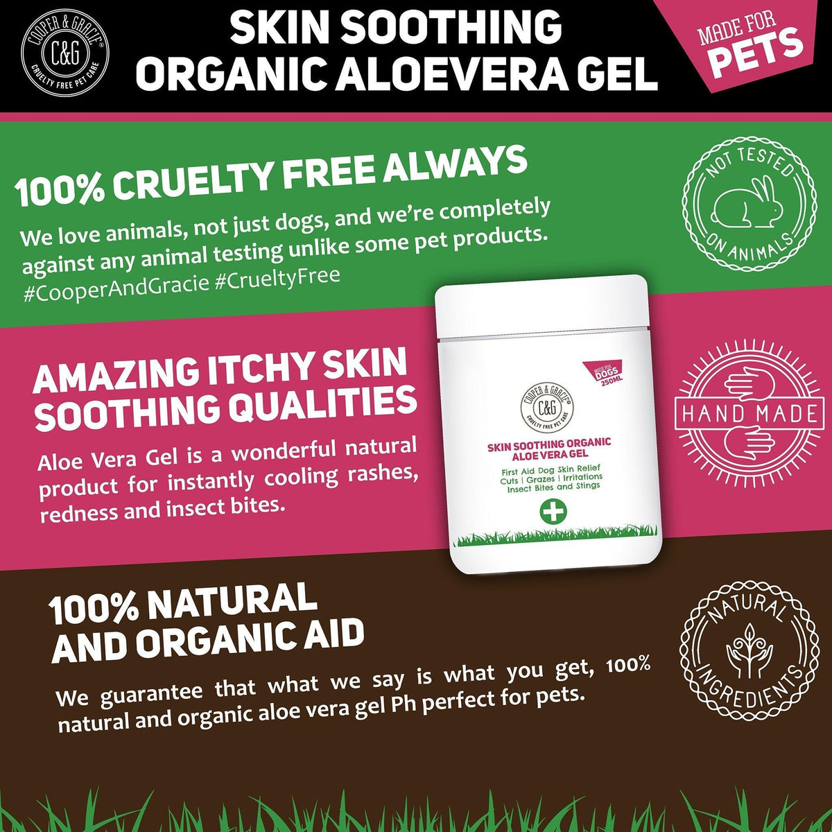 Aloe Vera for Dogs Pet Safe Gel Cooper and Gracie