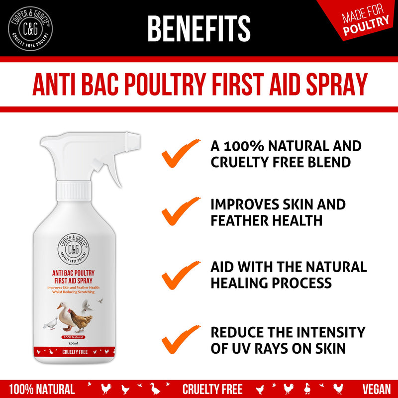 Anti-Bacterial First Aid Spray for Chickens and Poultry - Cooper & Gracie™ Limited 
