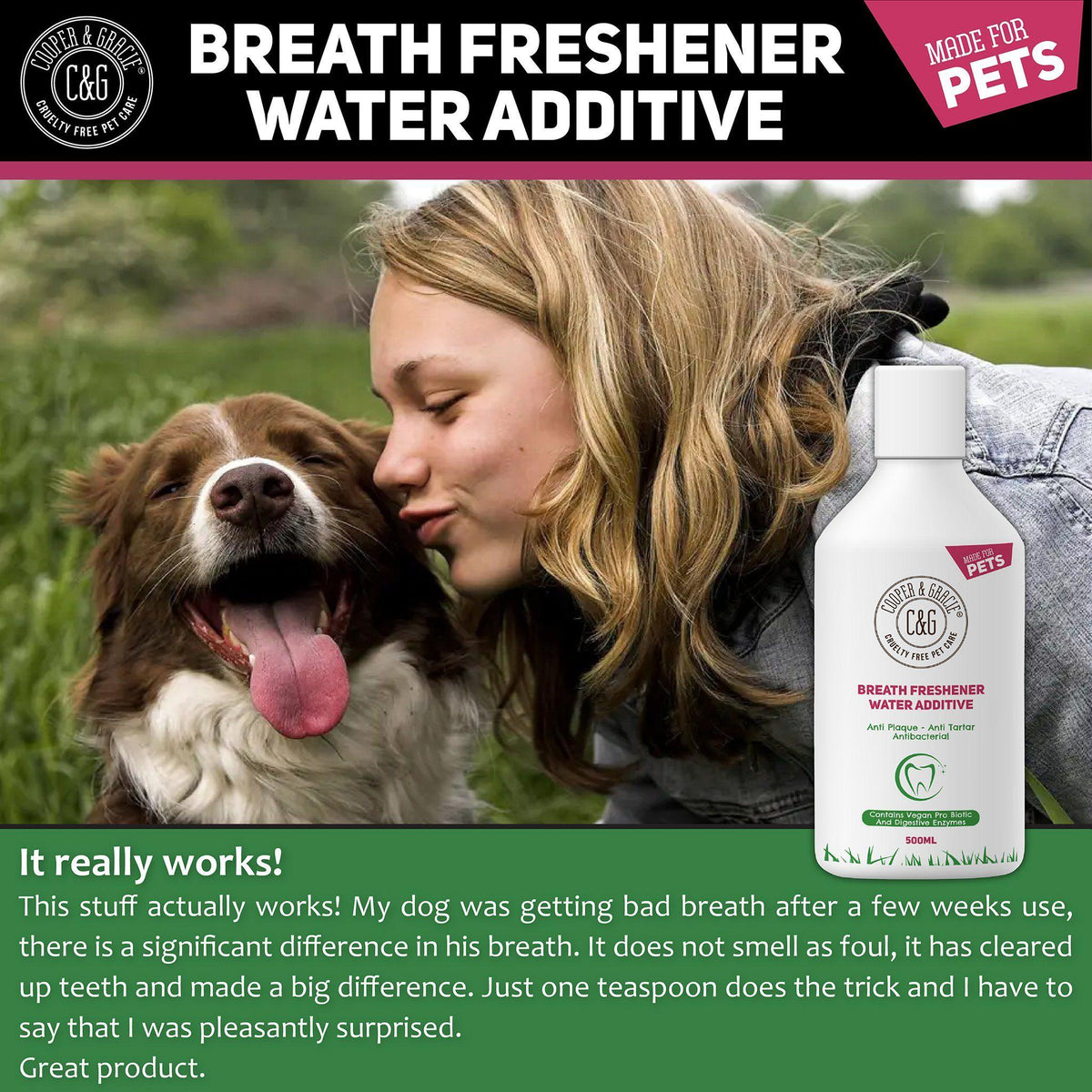 Dog and Cat Breath Freshener Cooper and Gracie