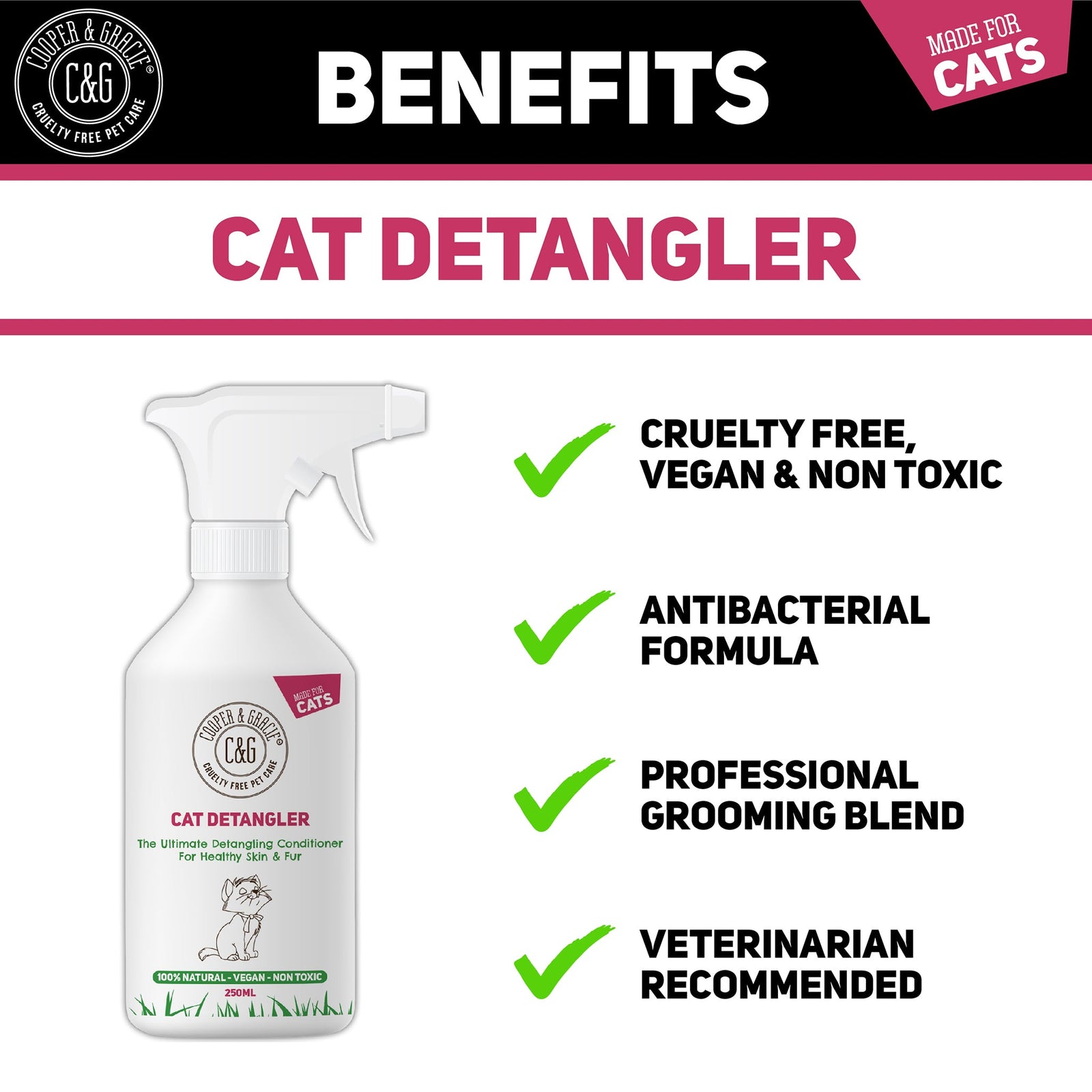 Cat Detangler Spray | 100% Natural | Cooper & Gracie