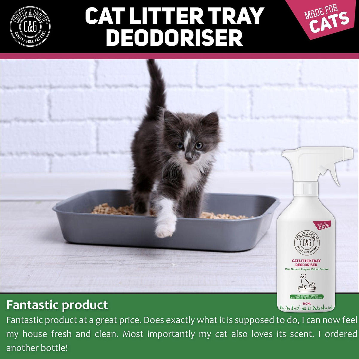 Litter tray spray best sale