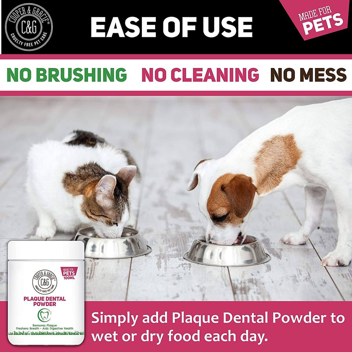 犬猫生活 DENTAL POWDER Dental Powder for Dogs & Cats - 4.2 oz | Perio Support