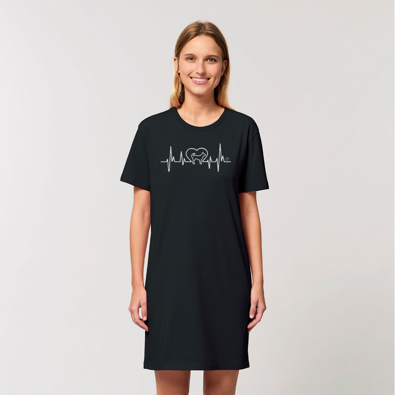 Heartbeat with Dog - Organic T-Shirt Dress - Cooper & Gracie™ Limited 