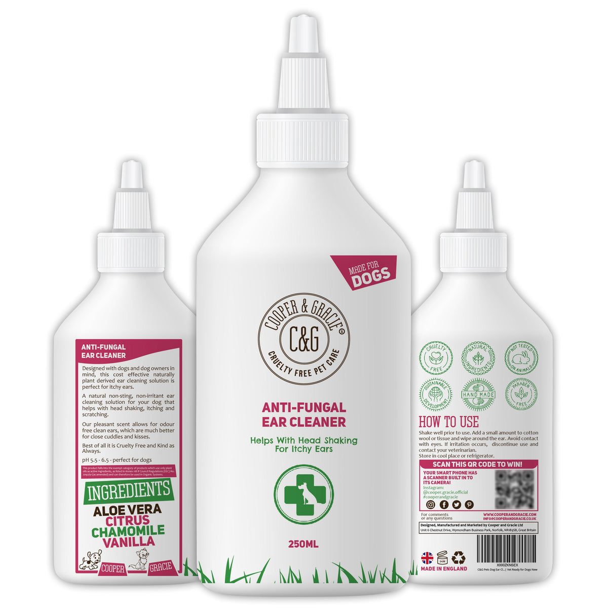 Dog Ear Cleaner Antibacterial Ear Wash Cooper and Gracie