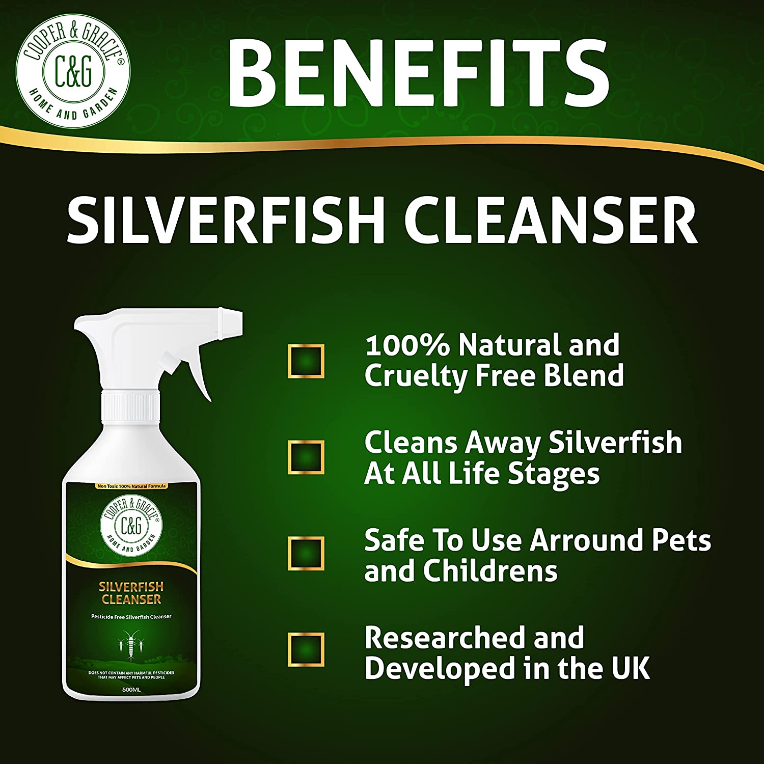 Buy RepellShield Silverfish Repellent Spray - Ideal Silverfish
