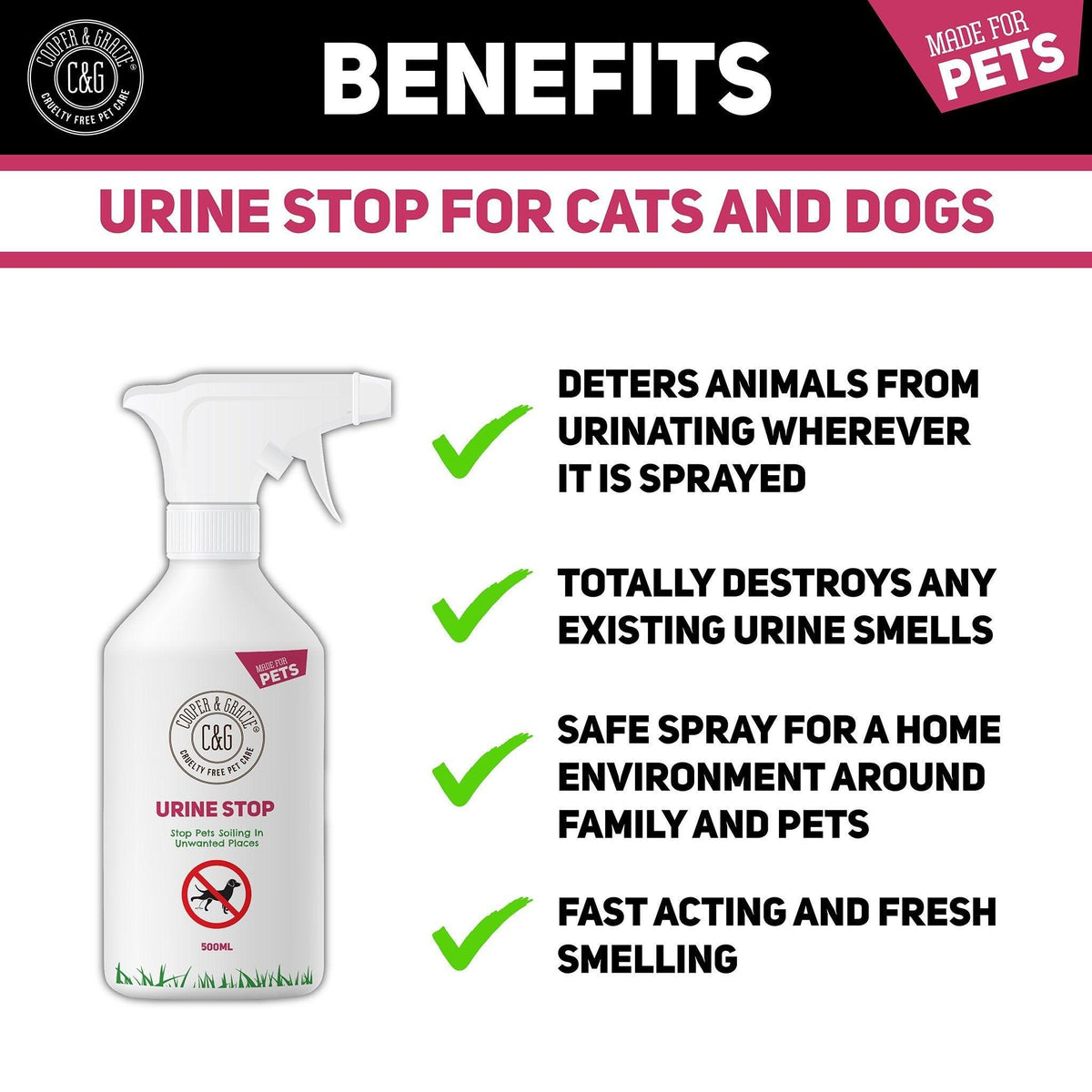 Anti Urine Spray for Dogs and Cats Cooper and Gracie