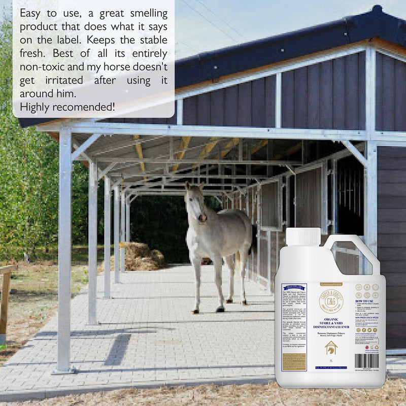 Organic Stable & Yard Cleaner 1 Litre With Plant Derivatives Safe Around Equine And Removes Unpleasant Odour (4606808129591)